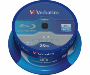 1x25 Verbatim BD-R Blu-Ray 25GB 6x Speed Datalife No-ID C...