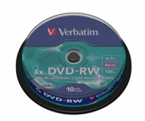 VERBATIM DVD-RW SERL 4,7GB, 4x, spindle 10 ks