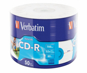 VERBATIM CD-R 700MB/ 52x/ 80min/ printable/ 50pack/ wrap