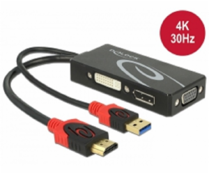 Delock Adaptér HDMI samec > DVI / VGA / Displayport samic...