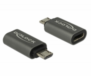 Delock USB antracit 2.0 Micro B samec na USB C 2.0 samice