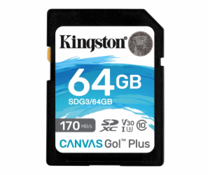 Kingston SDXC karta 64GB Canvas Go! Plus, R:170/W:90MB/s,...