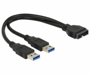 Adaptér DeLOCK USB 3.2 Gen 1, zástrčka USB header > 2x zá...