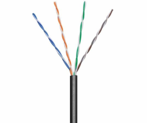 goobay TP Kabel 4x2,drát UTP Cat5e AWG24, 100m, černá, ve...