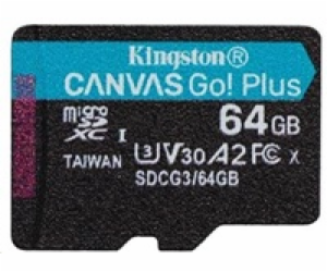 Kingston Micro SDXC Canvas Go! Plus 64GB UHS-I U3 SDCG3/6...