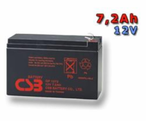 CSB Náhradni baterie 12V - 7,2Ah GP1272 F2 - kompatibilní...