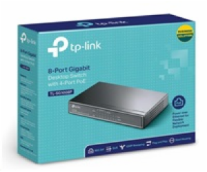 TP-Link switch TL-SG1008P (8xGbE, 4xPoE+, 64W, fanless)