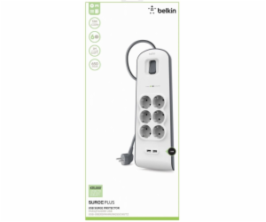 Belkin Surge Plus prepetova ochrana 6-zasuv. + 2 x USB 2,4A