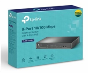 Switch TP-Link TL-SF1008LP 8x LAN, 4xPoE+, 41W, dosah 250...