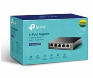 Switch TP-Link TL-SG1005LP 5x GLAN, 4xPoE+, 41W, dosah 25...