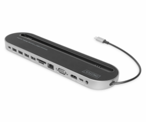 Digitus 12portová dokovací stanice USB-C, šedá, HDMI, VGA...