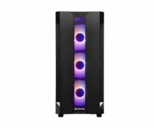 CHIEFTEC skříň Miditower Gaming HUNTER, Black, 4x RGB Rai...