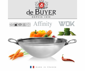 WOK pánev de Buyer, 3743.32, nerezový, průměr 32 cm, dno ...