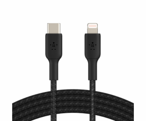 Belkin Lightning/USB-C kabel 1m oplástený, mfi cert. cerný