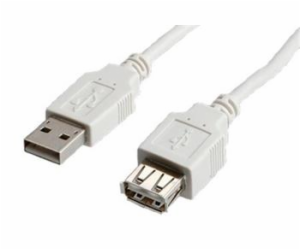 Kabel USB 2.0 A-A 1,8 m prodlužovací, bílý/šedý