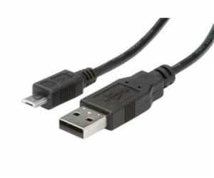 Kabel USBA(M) - microUSB B(M), 5pinů 0,8 m, černý