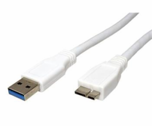 Kabel microUSB3.0 A-A SuperSpeed, propojovací, 2 m, bílý