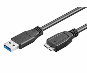 Kabel SuperSpeed USB3.0 A(M) - microUSB3.0 B(M), 0,5m, černý