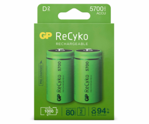 1x2 GP ReCyko NiMH aku D Mono (velký burt)5700mAH,ready t...