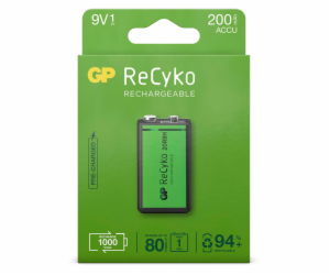 GP ReCyko NiMH aku 9V Block 200mAH, ready to use