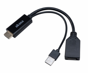 AKASA kabel  redukce HDMI na DisplayPort, with USB power ...