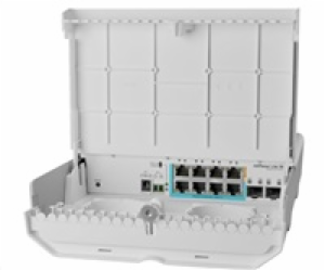 MikroTik CSS610-1Gi-7R-2S+OUT reverzní PoE switch, 8x Gig...