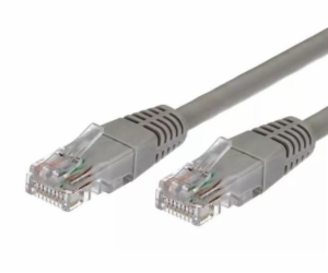 Cat.6A RJ45 UTP měděný patch cord kabel, 2m. šedá