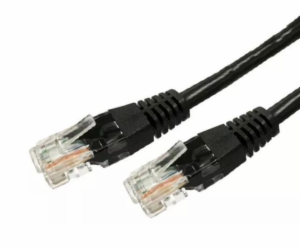 Cat.6A RJ45 UTP měděný patch cord kabel, 3m. Černá