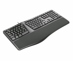 C-TECH Klávesnice KB-113E USB, ERGO,  černá, CZ/SK