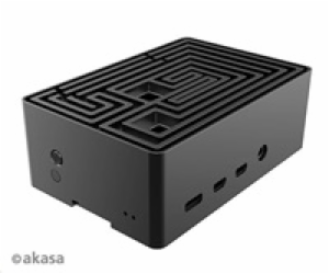 AKASA case Maze, pro Raspberry Pi 4, hliník, černá