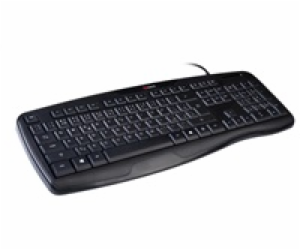 C-TECH Klávesnice KB-107 USB, ERGO,  černá, CZ/SK