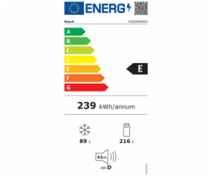 Bosch Serie 2 KGN36NWEA lednice/mrazák Stojací 305 l E Bílá