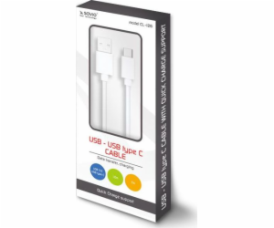 Kabel USB - USB typ C 5A 1m CL-126 White