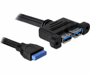 USB 3.2 Gen 1 Kabel, Pin Header 19 Pin Buchse > 2x USB-A ...