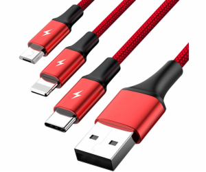 UNITEK C4049RD USB kabel 1,2 m USB A USB C/Micro-USB B/Sv...