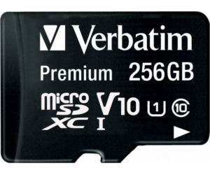 VERBATIM MicroSDXC karta 256GB Premium, U1 + adaptér