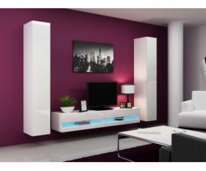 Cama TV stolek VIGO NEW 30/180/40 bílá/bílý lesk