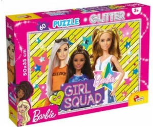 Lisciani Puzzle 60 dílků Barbie se třpytkami - Dívčí četa!