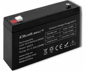 Qoltec AGM Battery | 6V | 7.2Ah | Maintenance-free | Effi...