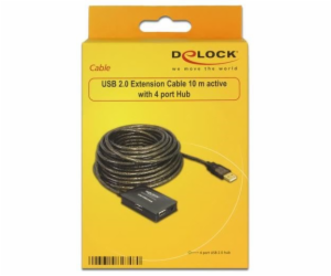 Delock USB 2.0 prodlužovací kabel 10 m aktivní s hubem 4 ...