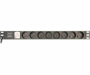 Gembird EG-PDU-014-F Gembird PDU 8 zásuvek, 1U, 16 A, 3m