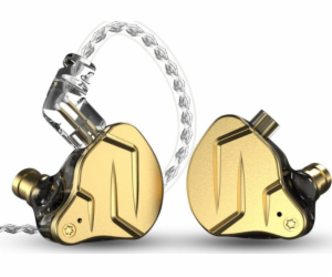 KZ Acoustics ZSN Pro X with microphone. Gold in-ear earph...