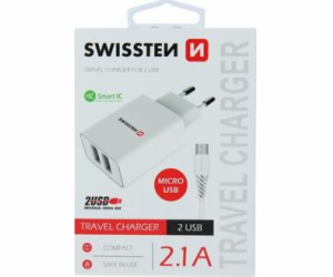 Swissten Síťový Adaptér Smart Ic 2X Usb 2,1A Power + Dato...