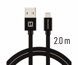 Swissten Datový Kabel Textile Usb / Lightning 2,0 M Černý