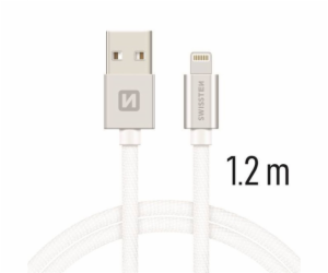 Swissten Datový Kabel Textile Usb / Lightning 1,2 M Stříbrný