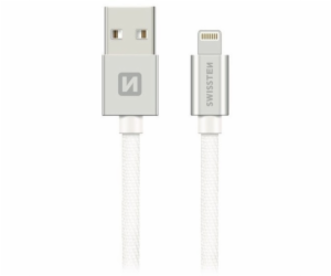 Swissten Datový Kabel Textile Usb / Lightning 2,0 M Stříbrný