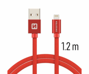 Swissten Datový Kabel Textile Usb / Lightning 1,2 M Červený