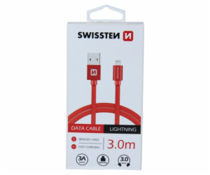 Swissten Datový Kabel Textile Usb / Lightning 3,0 M Červený