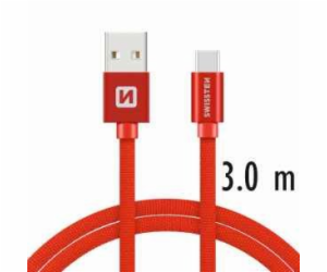 Swissten Datový Kabel Textile Usb / Usb-C 3,0 M Červený