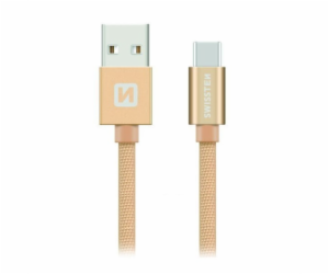 Swissten Datový Kabel Textile Usb / Usb-C 1,2 M Zlatý